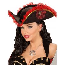 Collier Pirate Avec Breloques Femme - Thème: Pirates - Couleur: Argenté / gris - Taille: Taille Unique
