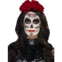 Kit maquillage glamour avec faux cils et bijoux femme Dia de los muertos