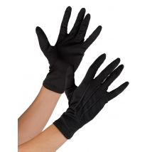 Gants Souples Noirs Adulte - Thème: Carnaval - Couleur: Noir - Taille: Taille Unique