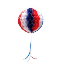 Suspension Boule Alvéolée Tricolore 30 Cm - Thème: Nationalités - Couleur: Coloré - Taille: Taille Unique