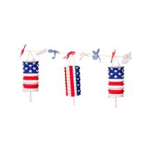 Guirlande De Lampions Usa 3m - Thème: Nationalités - Couleur: Coloré - Taille: Taille Unique