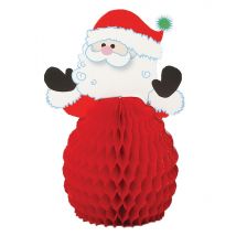 4 Mini Centres De Table Père Noël 15 Cm - Thème: Père Noël - Couleur: Rouge - Taille: Taille Unique