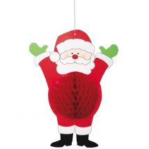 Suspension En Papier Père Noël 35.5 Cm - Thème: Père Noël - Couleur: Rouge - Taille: Taille Unique