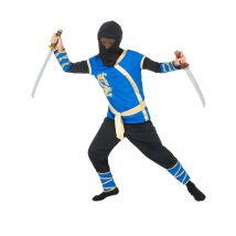 Déguisement Ninja Bleu Et Or Garçon - Thème: Ninja - Couleur: Bleu - Taille: 7 - 9 ans (M)