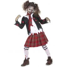 Déguisement Écolière Zombie Fille Halloween - Thème: Magie Et Horreur - Couleur: Rouge - Taille: 7 - 9 ans (M)