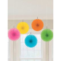 5 Mini Rosaces Multicolores 15 Cm - Multicolore - Taille: Taille Unique