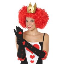 Gants Long Reine De Coeur Noir Femme - Thème: Contes - Couleur: Noir - Taille: Taille Unique