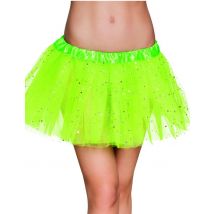 Tutu Vert Étoile Scintillante Femme - Thème: Fluo, Phospho Et Uv - Couleur: Vert - Taille: Taille Unique