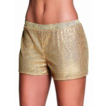 Shorty À Sequins Or Femme - Thème: Disco - Couleur: Doré - Taille: Taille Unique