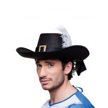 Chapeau Mousquetaire Noir Adulte - Thème: Renaissance Et 19ème - Couleur: Noir - Taille: Taille Unique
