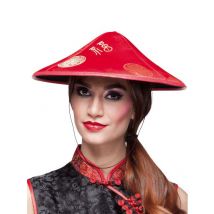 Chapeau Chinois Rouge Adulte - Thème: Carnaval - Couleur: Rouge - Taille: Taille Unique