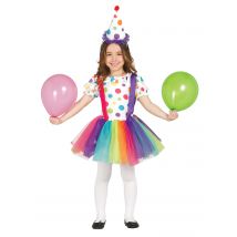 Déguisement Clown À Pois Et Tutu Fille - Thème: Clowns, Cirque - Couleur: Coloré - Taille: 7 à 9 ans