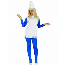 Déguisement Robe Nain Bleu Femme - Thème: Héros Et Super Méchants - Couleur: Bleu - Taille: L (42-44)