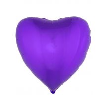 Ballon Aluminium Coeur Violet 45 Cm - Violet - Taille: Taille Unique