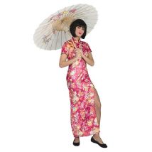 Déguisement Japonaise Rose Fleurie Femme - Thème: Peuples Du Monde - Couleur: Rose - Taille: Medium
