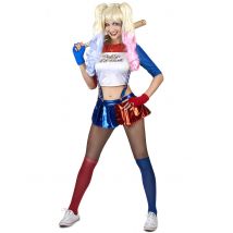 Déguisement Arlequine Diabolique Femme - Thème: Héros Et Super Méchants - Couleur: Blanc - Taille: M