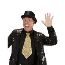 Cravate Dorée À Paillettes Adulte - Thème: Carnaval - Couleur: Doré - Taille: Taille Unique