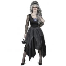 Déguisement Mariée Ténèbre Dentelle Femme - Thème: Déguisements Par Lettre - Couleur: Noir - Taille: L