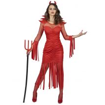 Déguisement Démon Du Feu Femme - Thème: Déguisements Par Lettre - Couleur: Rouge - Taille: M