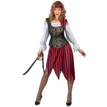 Déguisement Pirate Gipsy Femme - Thème: Déguisements Par Lettre - Couleur: Rouge - Taille: Small