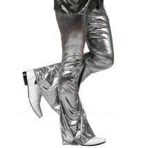 Pantalon Disco Holographique Argent Homme - Thème: Années 60'/70' - Couleur: Argenté / gris - Taille: M / L