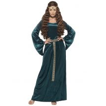 Déguisement Reine Médiévale Verte Femme - Thème: Médiéval - Couleur: Vert - Taille: XXL