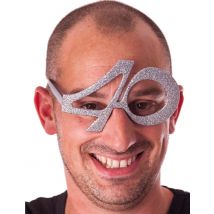 Lunettes Âge À Paillettes 40 Ans - Thème: Strass Et Paillettes - Couleur: Argenté / gris - Taille: Taille Unique