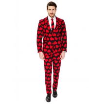 Costume Mr. Roi Des Coeurs Homme Opposuits - Thème: Chic Et Choc - Couleur: Rouge - Taille: S (EU 46)