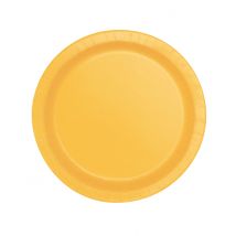 16 Assiettes En Carton Jaune Tournesol 22 Cm - Thème: Traffic Light Party - Couleur: Jaune - Taille: Taille Unique