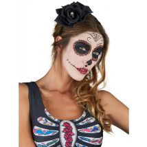 Serre-tête Rose Noire Dia De Los Muertos Adulte - Thème: Magie Et Horreur - Couleur: Noir - Taille: Taille Unique