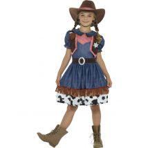Déguisement Cowgirl Texane Fille - Thème: Western - Couleur: Bleu - Taille: 10-12 ans (145/158 cm)