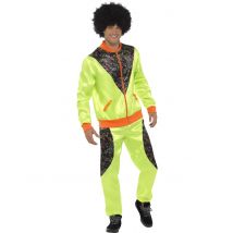 Déguisement Jogging Rétro Vert Homme - Thème: Années 80 : Pop, Fluo - Couleur: Jaune - Taille: L