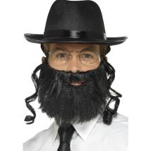 Kit Accessoires Rabbin Adulte - Thème: Humour - Couleur: Noir - Taille: Taille Unique