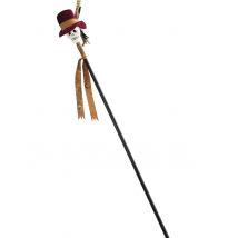 Canne Vaudou 120 Cm - Thème: Magie Et Horreur - Couleur: Noir - Taille: Taille Unique