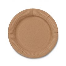 10 Assiettes En Carton Kraft 23 Cm - Marron - Taille: Taille Unique