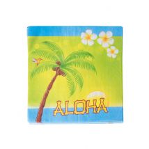 20 Serviettes En Papier Aloha 33 X 33 Cm - Thème: Fête À La Plage - Couleur: Coloré - Taille: Taille Unique