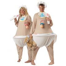 Déguisement Gros Bébé Deluxe - Thème: Bébé - Couleur: Rose - Taille: Taille Unique