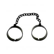 Menottes De Prisonnier Noir Adulte - Thème: Prisonniers, Gangsters - Couleur: Noir - Taille: Taille Unique