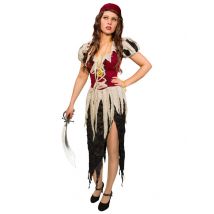 Déguisement Pirate Boucanière Femme - Thème: Pirates - Couleur: Multicolore - Taille: L