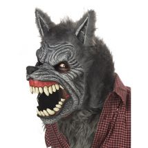 Masque Articulé Loup Garou Ani-motion Adulte - Thème: Animaux Et Petites Bêtes - Couleur: Argenté / gris - Taille: Taille Unique