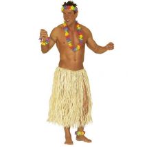 Jupe Hawaiënne Naturelle Adulte - Thème: Hawaï - Couleur: Jaune - Taille: Taille Unique