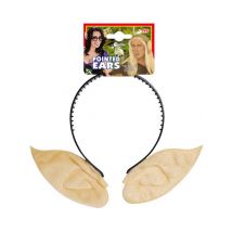 Serre-tête Oreilles D'elfe Beige Et Noir - Thème: Elfe Et Lutin - Couleur: Coloré - Taille: Taille Unique