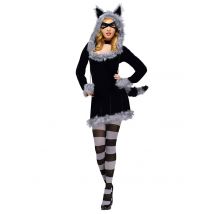 Déguisement Raton Laveur Femme Sexy - Thème: Animaux Et Petites Bêtes - Couleur: Noir - Taille: S / M
