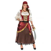 Déguisement Pirate Des Mers Luxe Femme - Thème: Pirates - Couleur: Marron - Taille: M