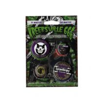 4 Badges Kreepsville Gothique - Thème: Magie Et Horreur - Couleur: Coloré - Taille: Taille Unique