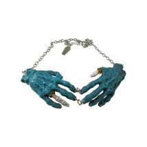 Collier Gothique Chaîne Pendentif Mains Zombies Bleues - Thème: Magie Et Horreur - Couleur: Bleu - Taille: Taille Unique