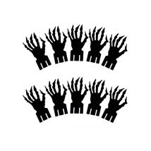 Décoration Halloween Verres 9,2x5,5cm 10 Pièces - Thème: Halloween - Couleur: Noir - Taille: Taille Unique