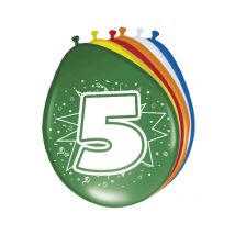Ballons Chiffre 5 Anniversaire - Coloré - Taille: Taille Unique