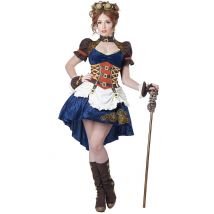 Déguisement Rétro Futuriste Steampunk Femme - Thème: Steampunk - Couleur: Bleu - Taille: XS (36/38)