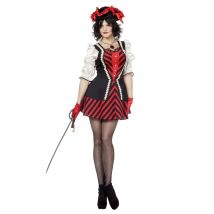 Déguisement Robe Pirate Femme - Thème: Pirates - Couleur: Rouge - Taille: S